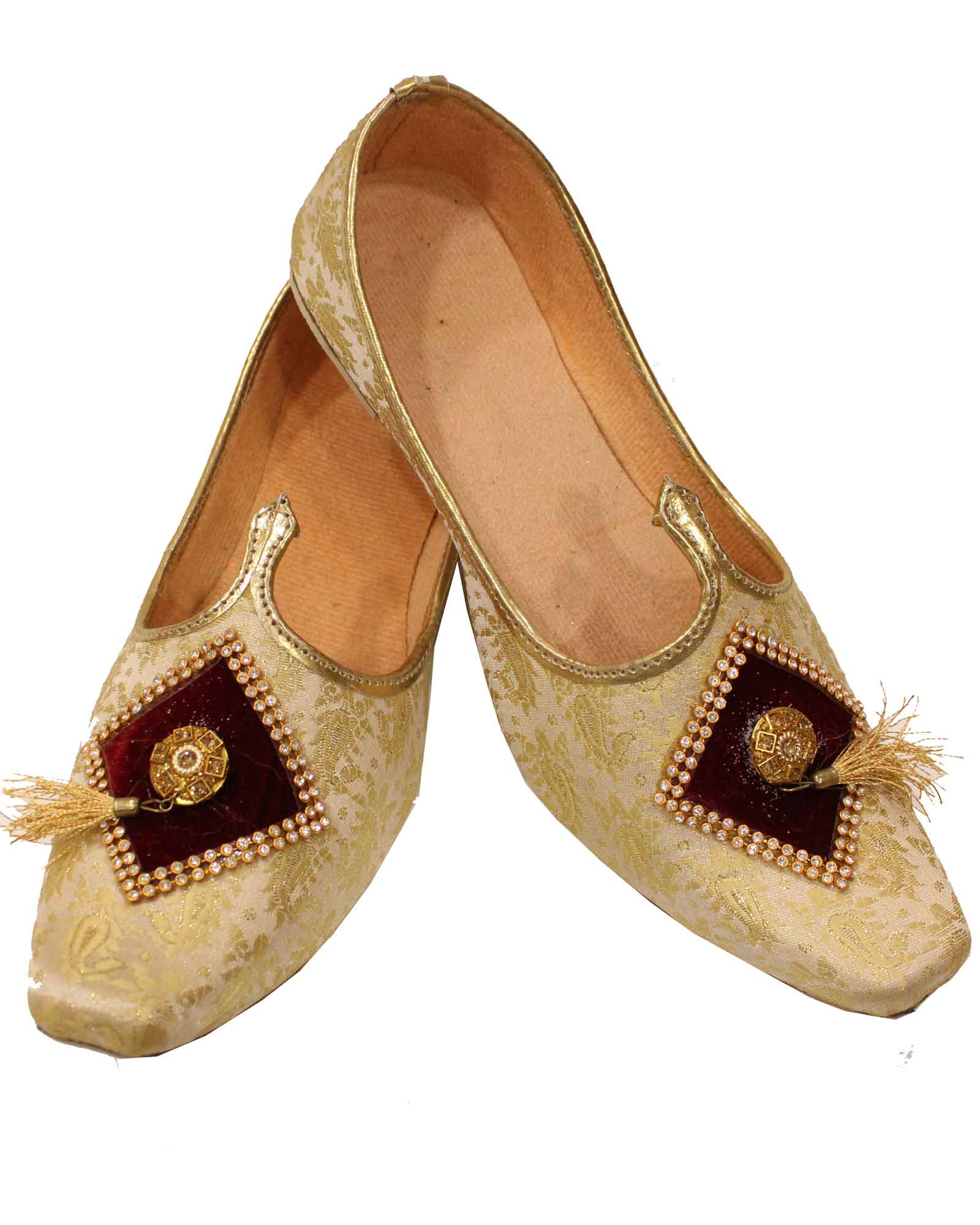 Cream mojri with Maroon front - MJ005