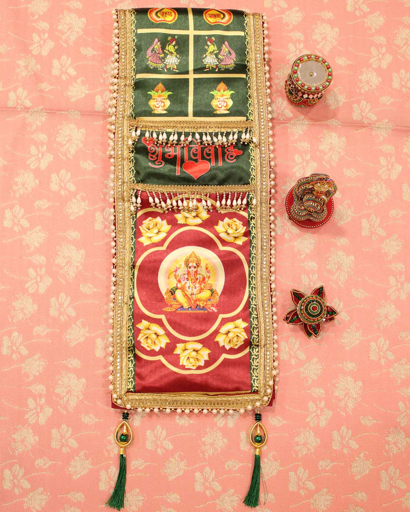 Patola Ganesha Printed Khesh
