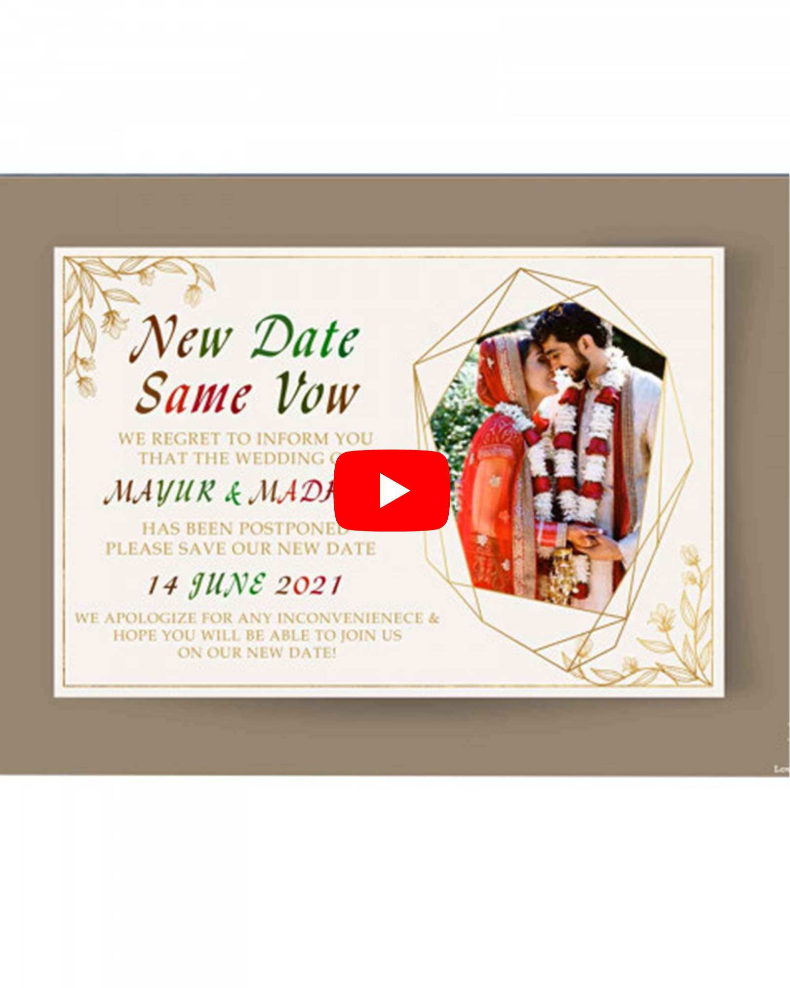 Horizontal Save the Date WhatsApp Invitation