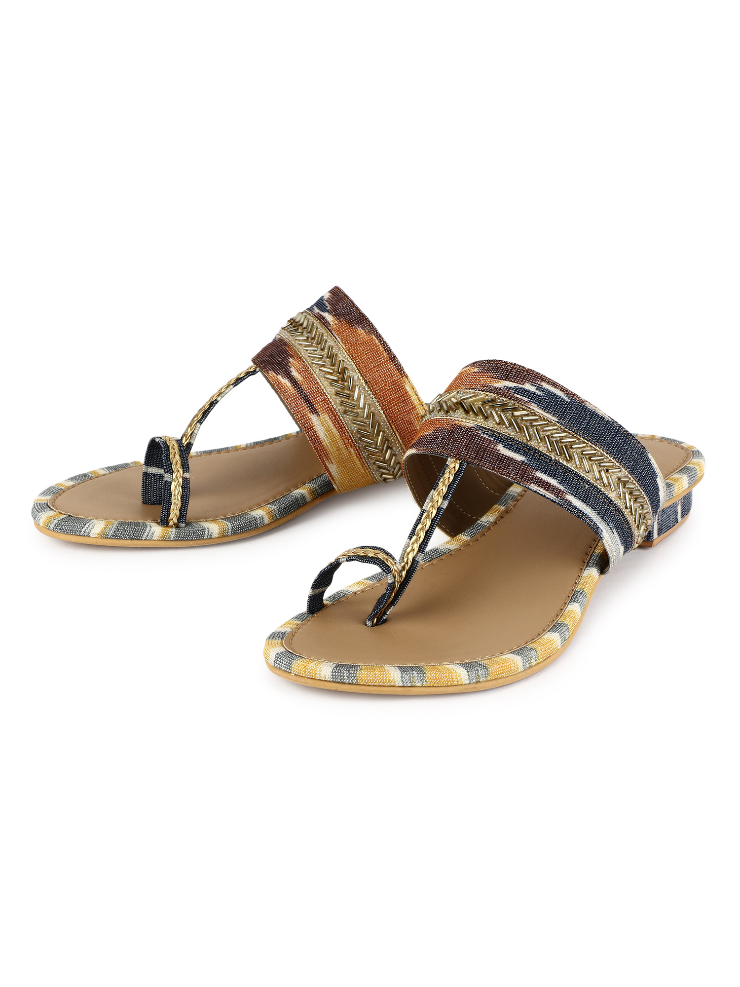 Ikat Kolhapuri Flats 