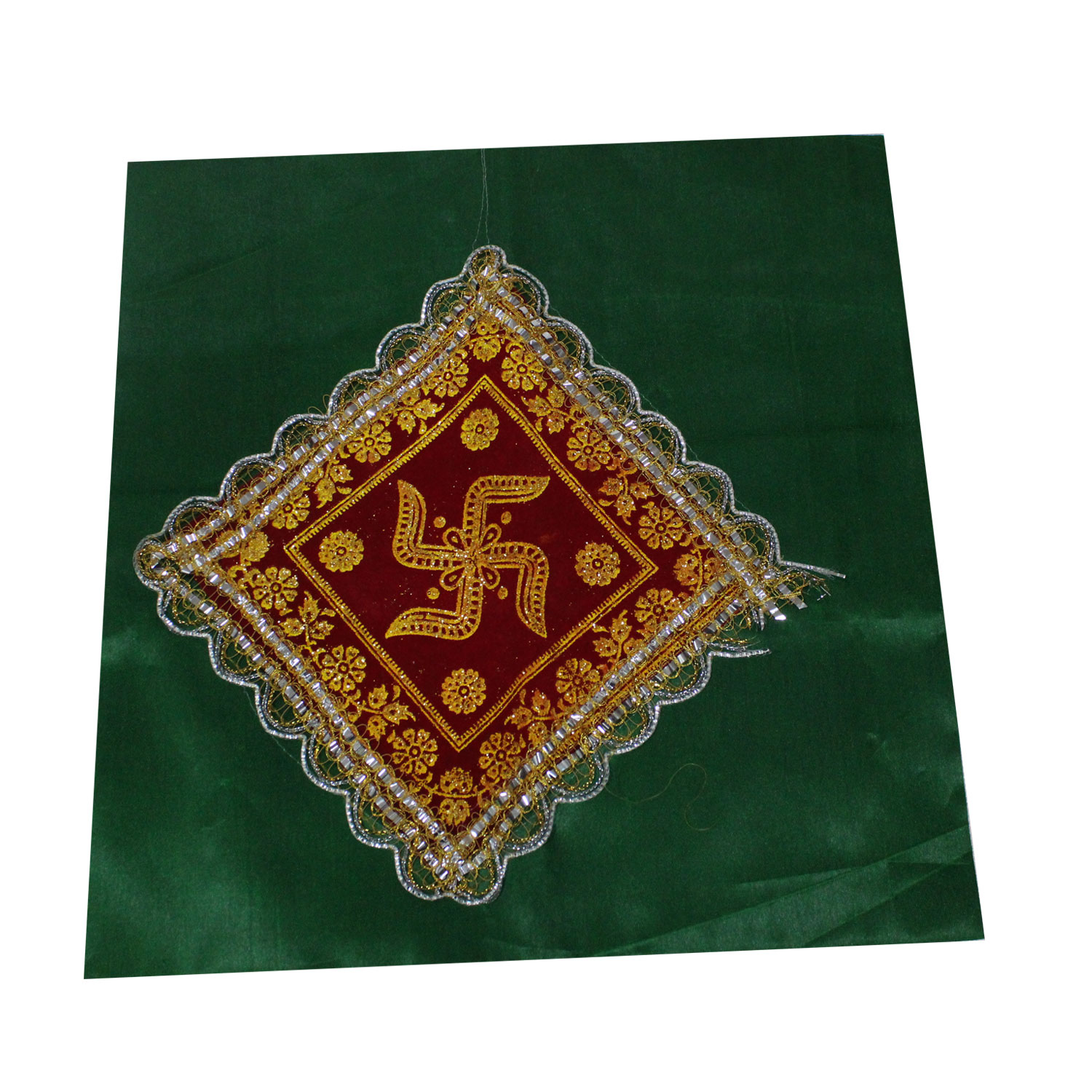 Silk Green Printed Mamat Rumal