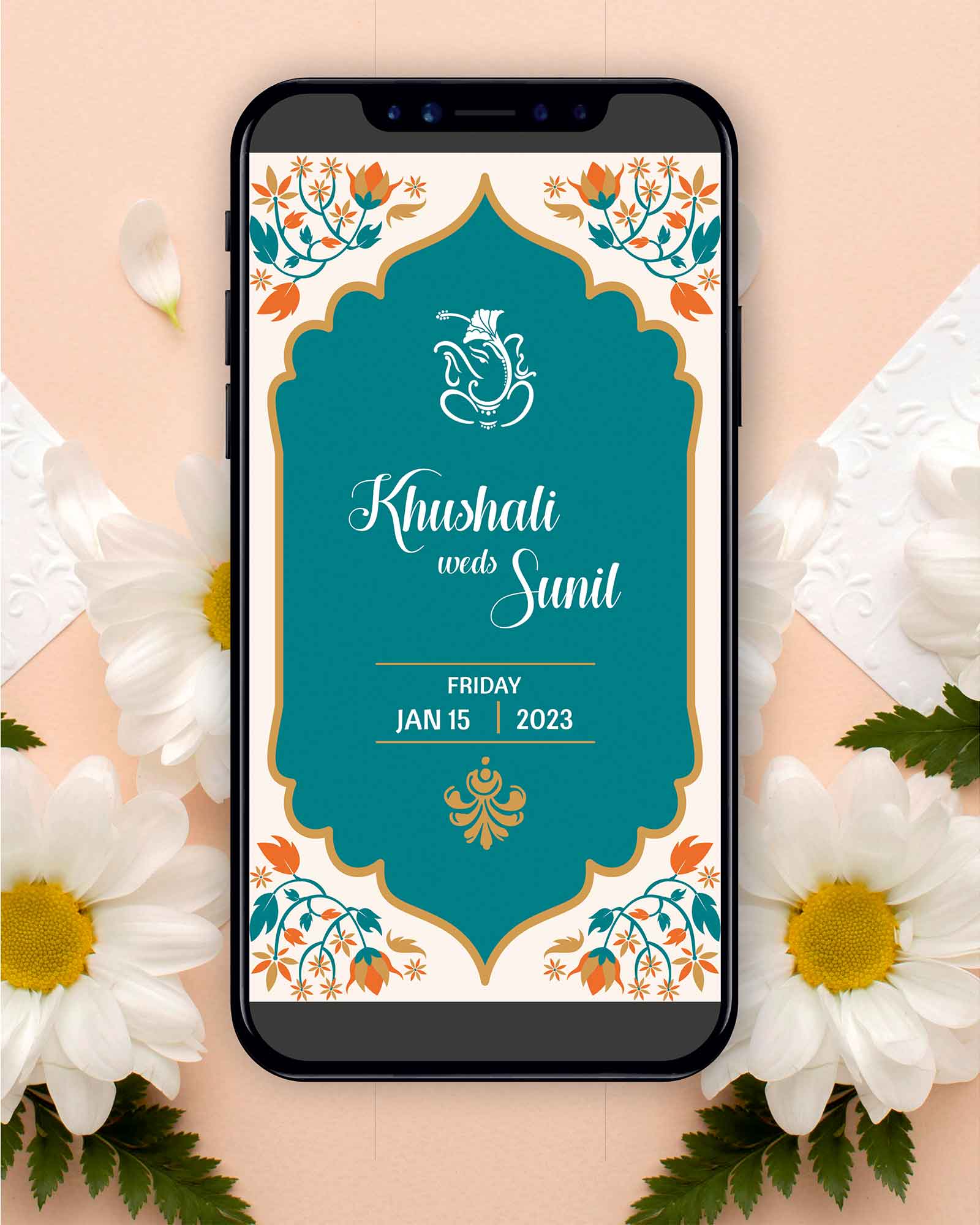PDF Pastel Frame Theme Wedding E-Invite (Price of 4 Page)