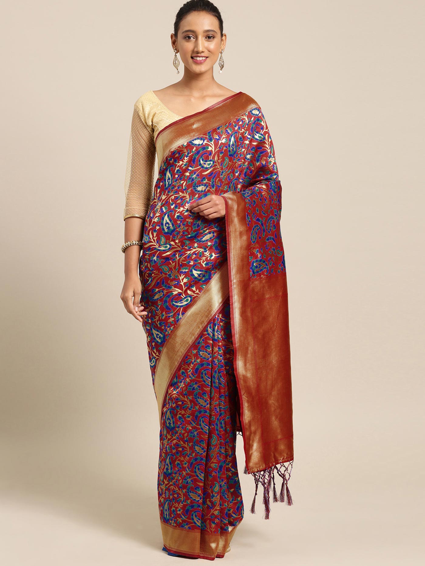 Red Banarasi Silk Jacquard Saree